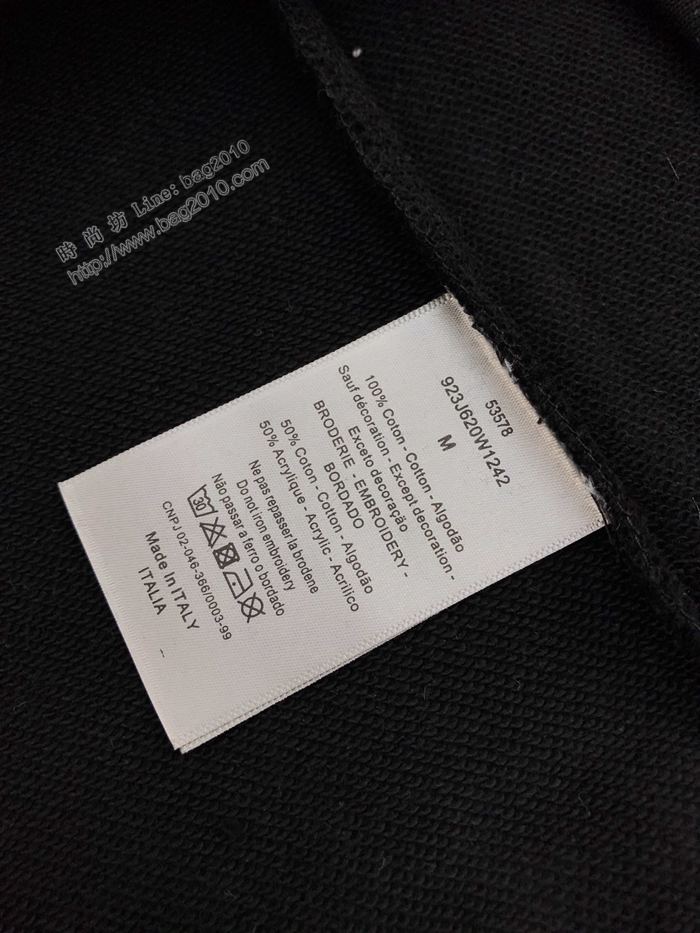 Dior男裝 迪奧秋冬新款衛衣 後背3D立體發泡字母 對位橫條 男女同款  ydi3267